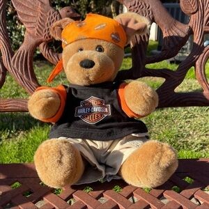 Build A Bear Retired Brown Sugar Puppy Talks In Harley Davidson Clothing
